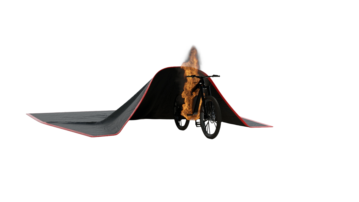 Bridgehill Extreme Fire Blanket Electric Bike Half Covered