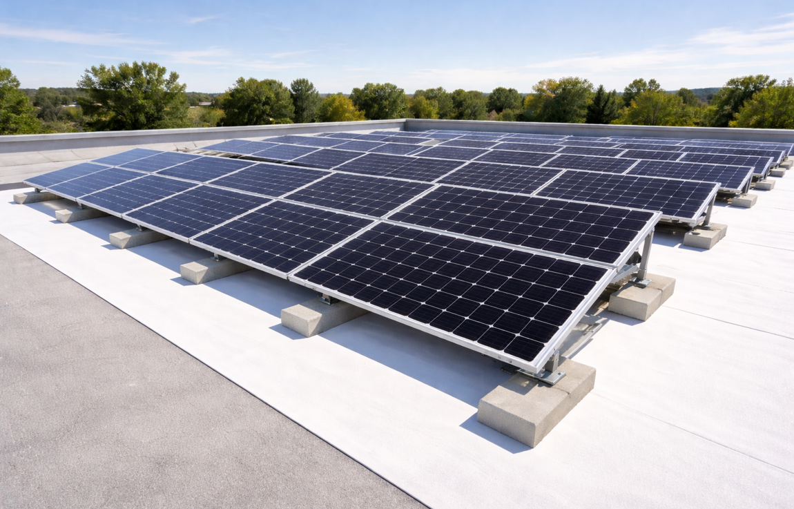 Bridgehill FireBlock membrane increases bifacial PV output through albedo effect